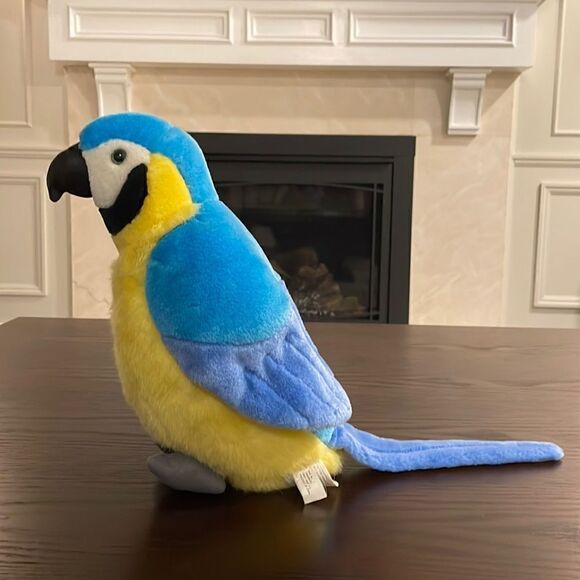 Blue and Yellow Macaw Parrot Bird Plush Toy Stuffed Animal Excellent Condition - Picture 2 of 7
